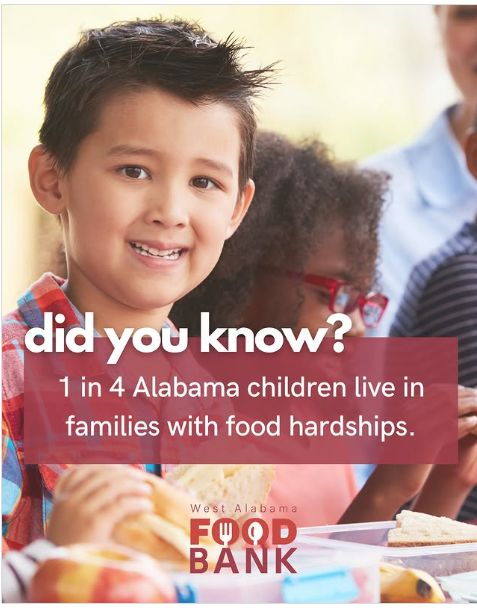 Infographic on Alabama child hunger statistics