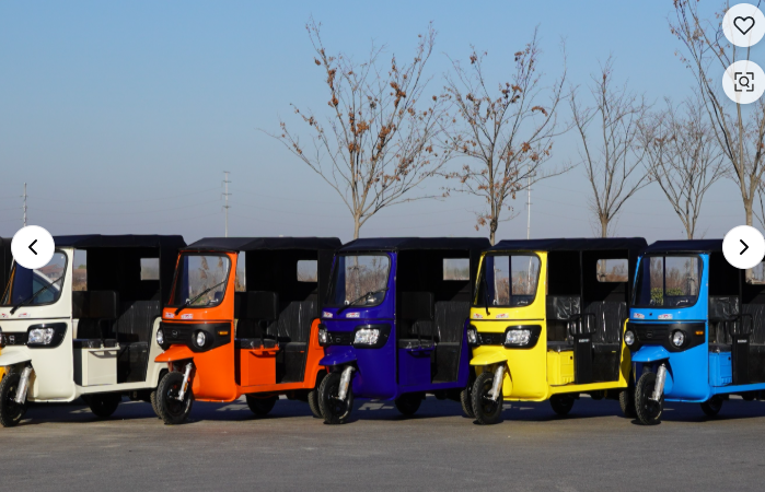 Multiple tuk-tuk mobility vehicles on site